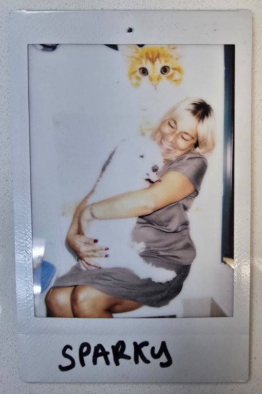 woman dog cat sparky