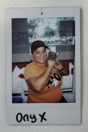 woman holding small dog-2